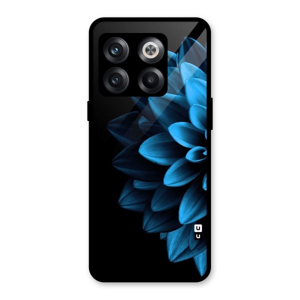 Half Blue Flower Glass Back Case for OnePlus 10T