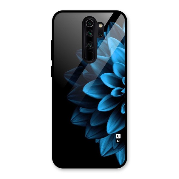 Half Blue Flower Glass Back Case for Redmi Note 8 Pro