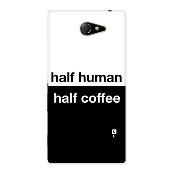 Half Human Half Coffee Back Case for Sony Xperia M2