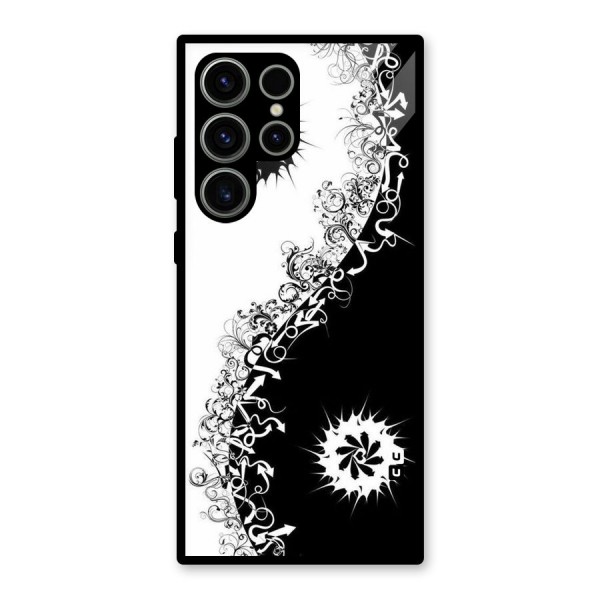 Half Peace Design Glass Back Case for Galaxy S23 Ultra
