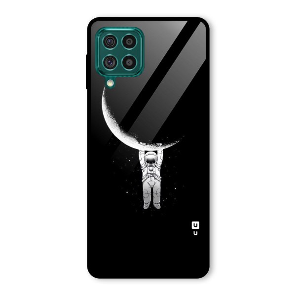 Hanging Astronaut Glass Back Case for Galaxy F62