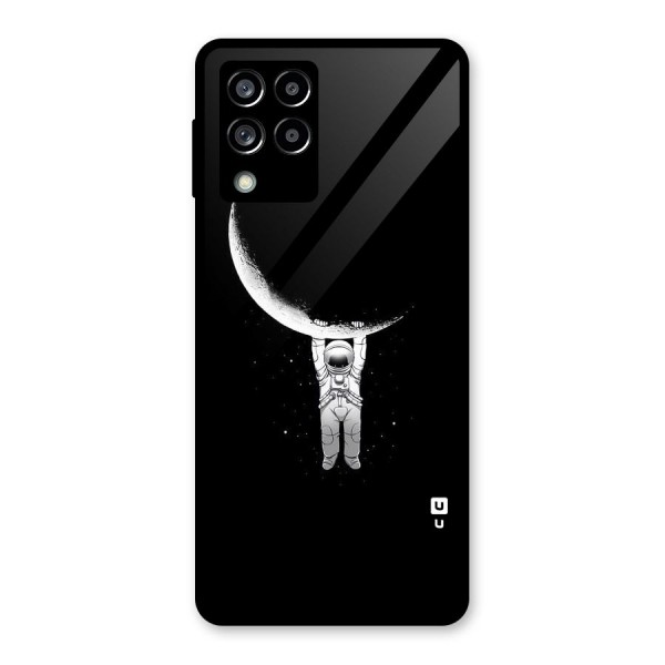 Hanging Astronaut Glass Back Case for Galaxy M53 5G