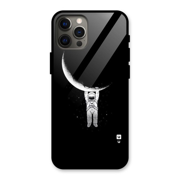 Hanging Astronaut Glass Back Case for iPhone 12 Pro Max