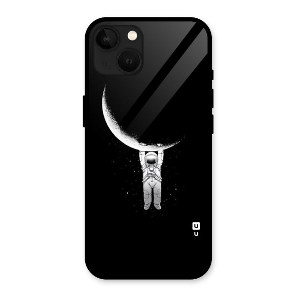 Hanging Astronaut Glass Back Case for iPhone 13