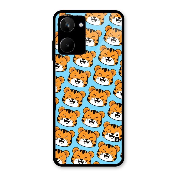 Happy Kitten Pattern Glass Back Case for Realme 10