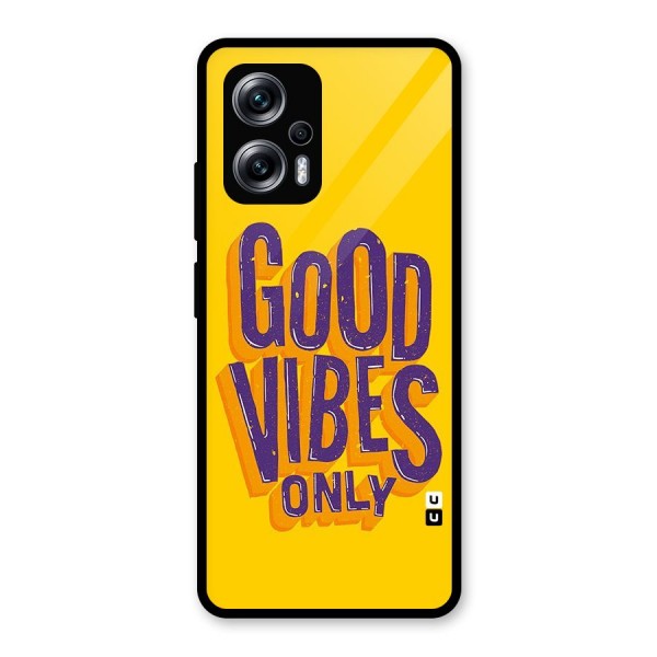 Happy Vibes Only Glass Back Case for Redmi K50i