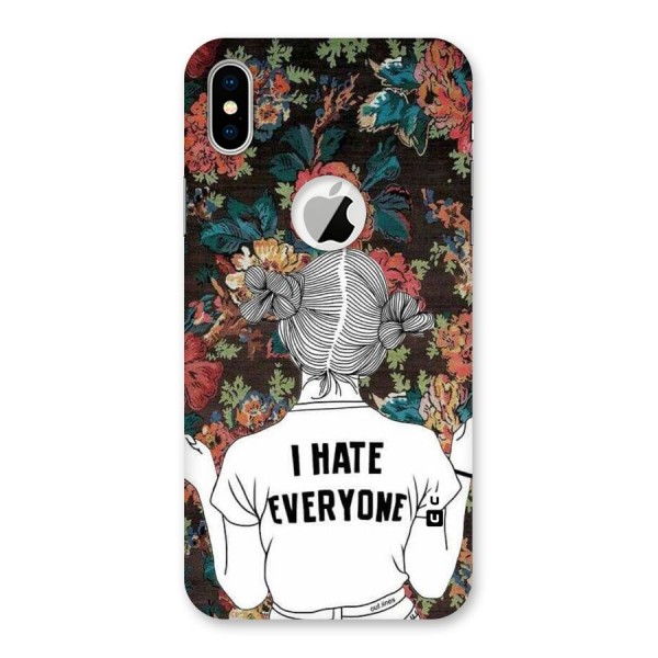 Hate Everyone Back Case for iPhone X Logo Cut