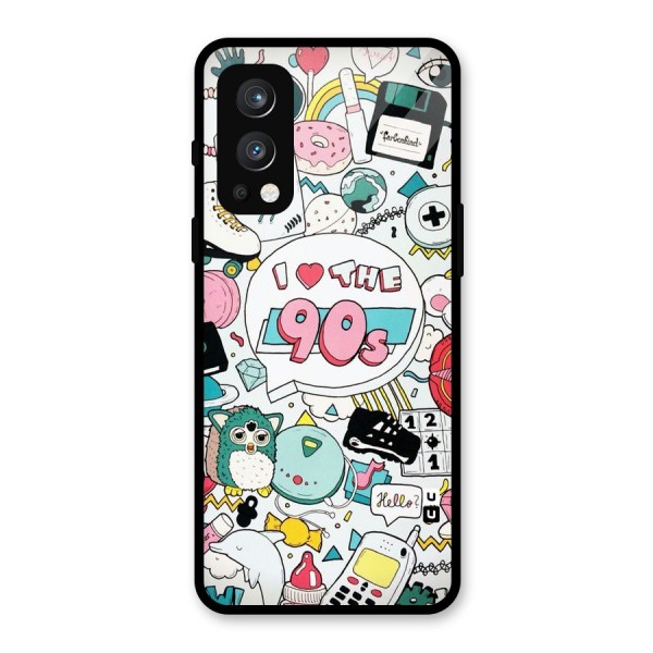 Heart 90s Glass Back Case for OnePlus Nord 2 5G