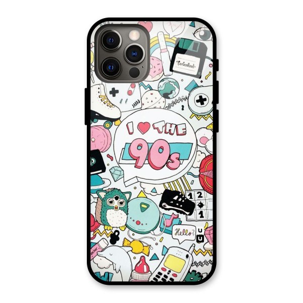 Heart 90s Glass Back Case for iPhone 12 Pro