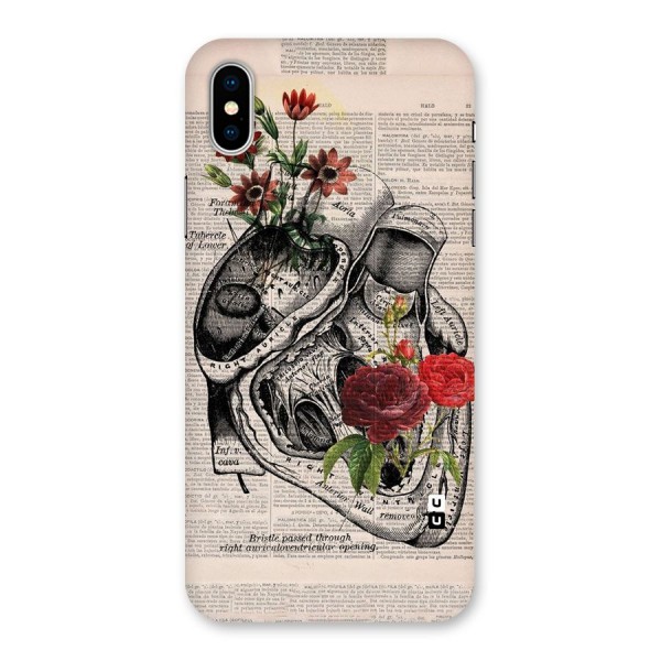 Heart Newspaper Back Case for iPhone X