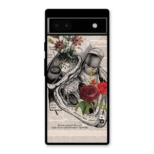 Heart Newspaper Glass Back Case for Google Pixel 6a