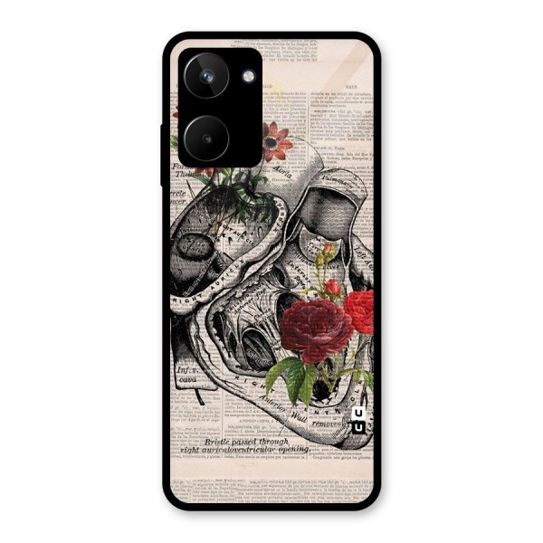 Heart Newspaper Glass Back Case for Realme 10