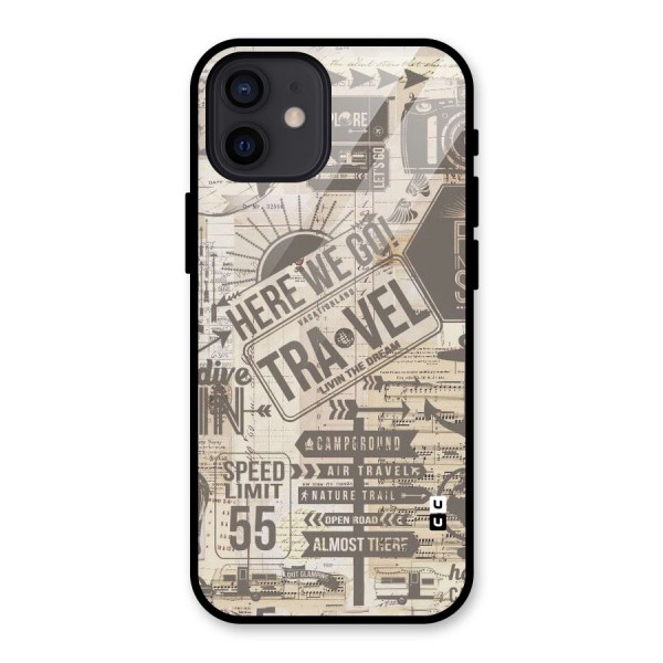Here We Travel Glass Back Case for iPhone 12