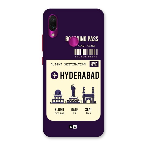 Hyderabad Boarding Pass Back Case for Redmi Note 7 Pro