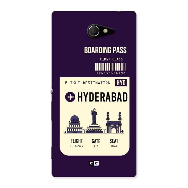 Hyderabad Boarding Pass Back Case for Sony Xperia M2