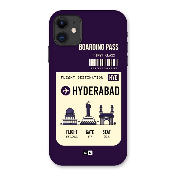 Hyderabad Boarding Pass Back Case for iPhone 11