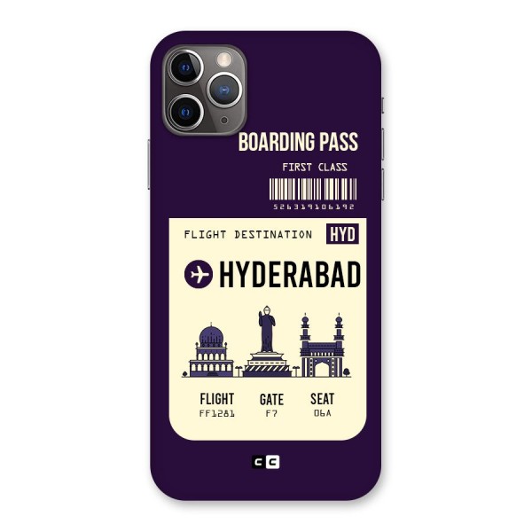 Hyderabad Boarding Pass Back Case for iPhone 11 Pro Max