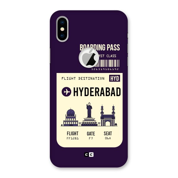 Hyderabad Boarding Pass Back Case for iPhone XS Logo Cut