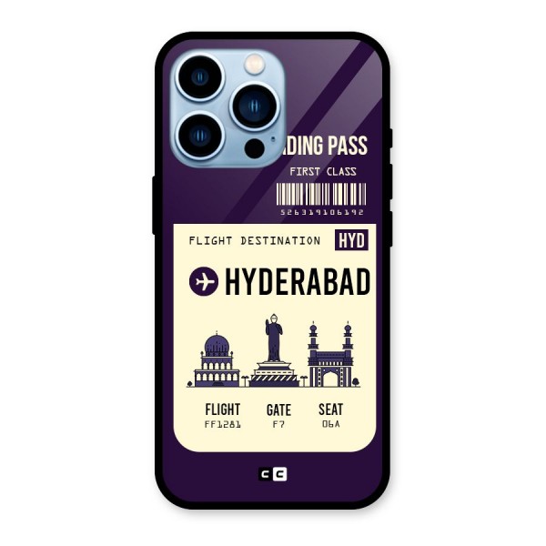 Hyderabad Boarding Pass Glass Back Case for iPhone 13 Pro