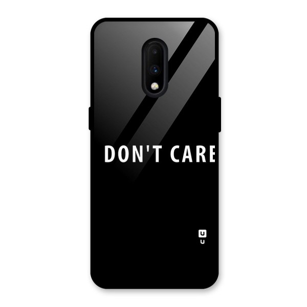 I Dont Care Typography Glass Back Case for OnePlus 7