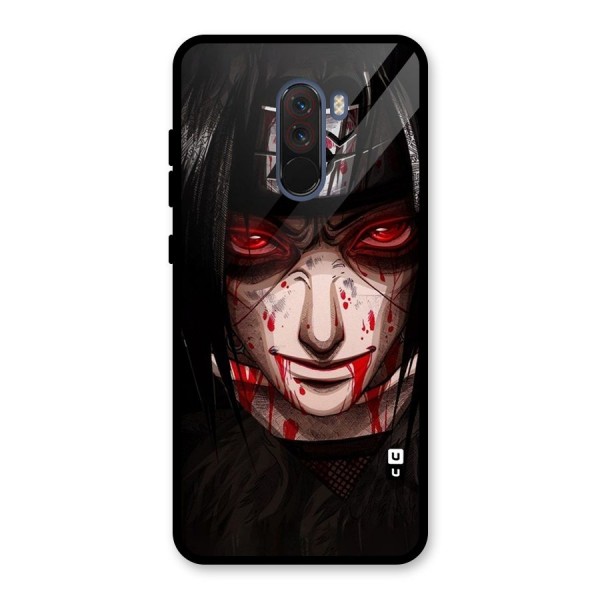 Itachi Uchiha Red Eyes Glass Back Case for Poco F1