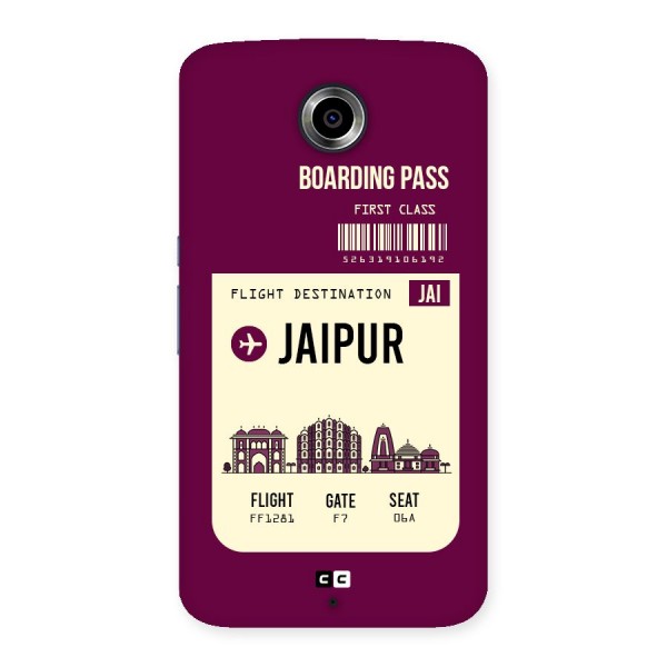 Jaipur Boarding Pass Back Case for Nexsus 6