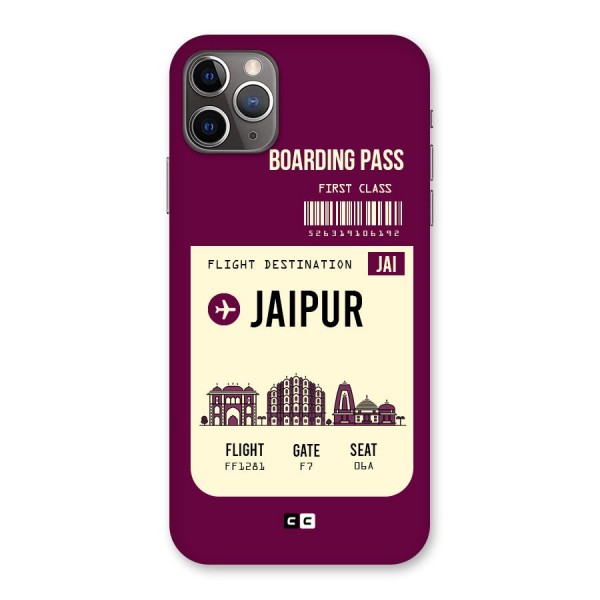Jaipur Boarding Pass Back Case for iPhone 11 Pro Max