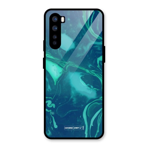 Jazzy Green Marble Texture Glass Back Case for OnePlus Nord