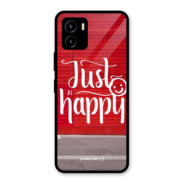 Just Be Happy Glass Back Case for Vivo Y15s