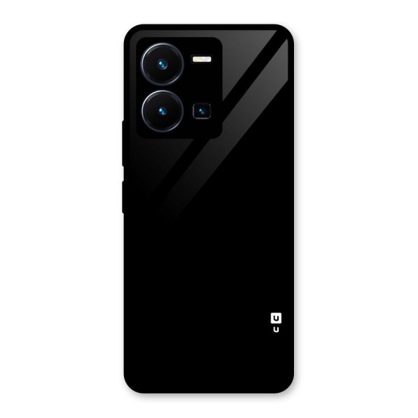 Just Black Glass Back Case for Vivo Y35