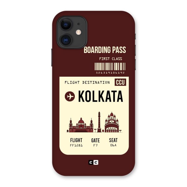 Kolkata Boarding Pass Back Case for iPhone 11