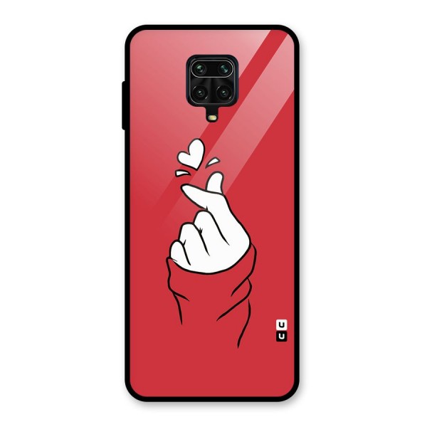 Korean Love Sign Glass Back Case for Redmi Note 9 Pro Max