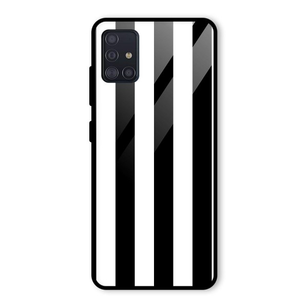 Lavish Black Stripes Glass Back Case for Galaxy A51