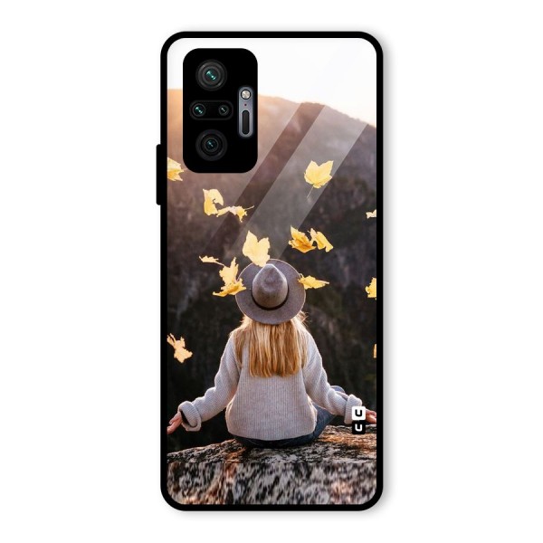 Leaf Rain Sunset Glass Back Case for Redmi Note 10 Pro Max