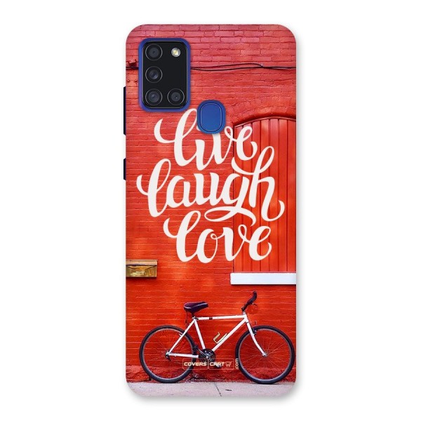 Live Laugh Love Back Case for Galaxy A21s