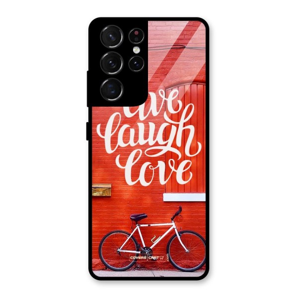 Live Laugh Love Glass Back Case for Galaxy S21 Ultra 5G