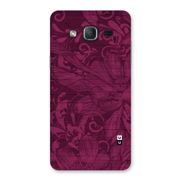 Magenta Floral Pattern Back Case for Galaxy On7 2015
