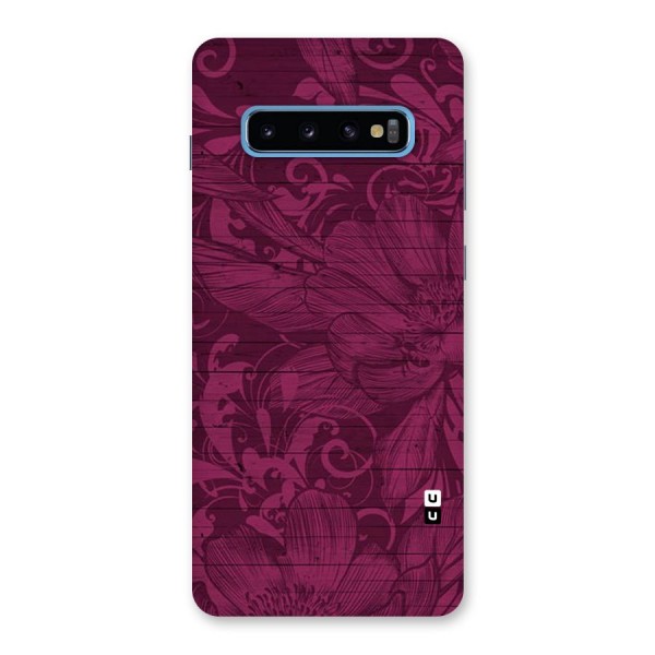 Magenta Floral Pattern Back Case for Galaxy S10 Plus