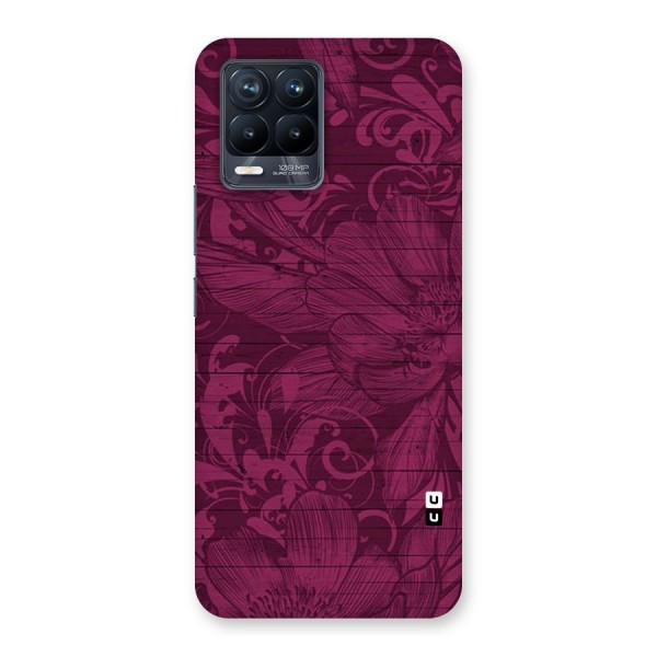 Magenta Floral Pattern Back Case for Realme 8 Pro