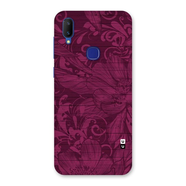 Magenta Floral Pattern Back Case for Vivo V11