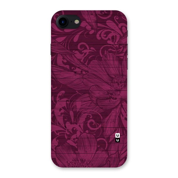 Magenta Floral Pattern Back Case for iPhone SE 2020