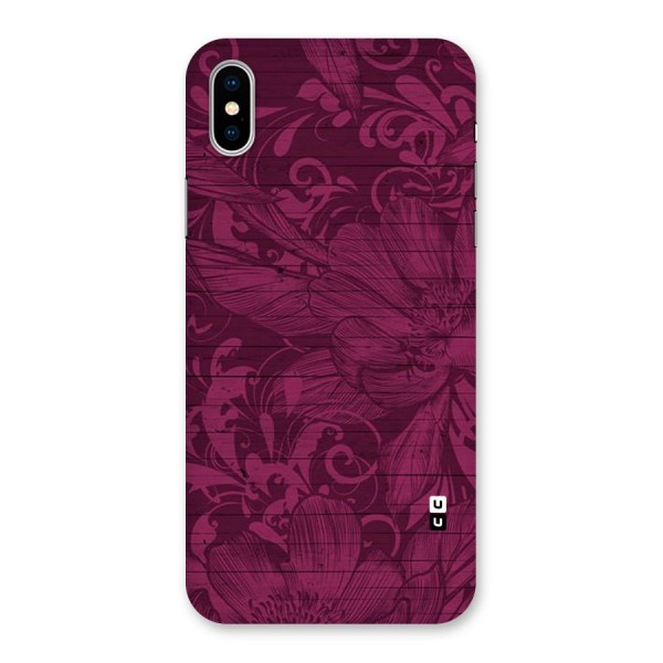 Magenta Floral Pattern Back Case for iPhone X