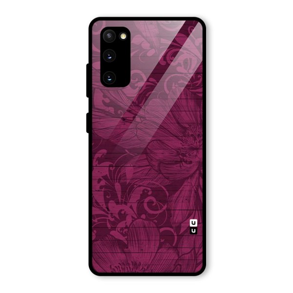 Magenta Floral Pattern Glass Back Case for Galaxy S20 FE 5G