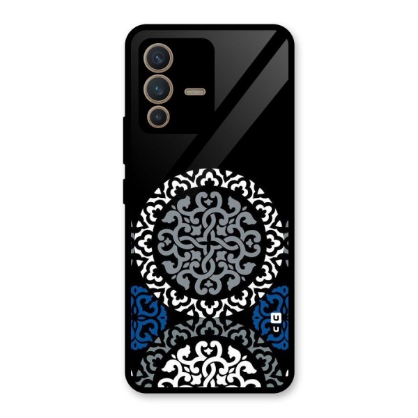 Mandala Circle Pattern Glass Back Case for Vivo V23 5G