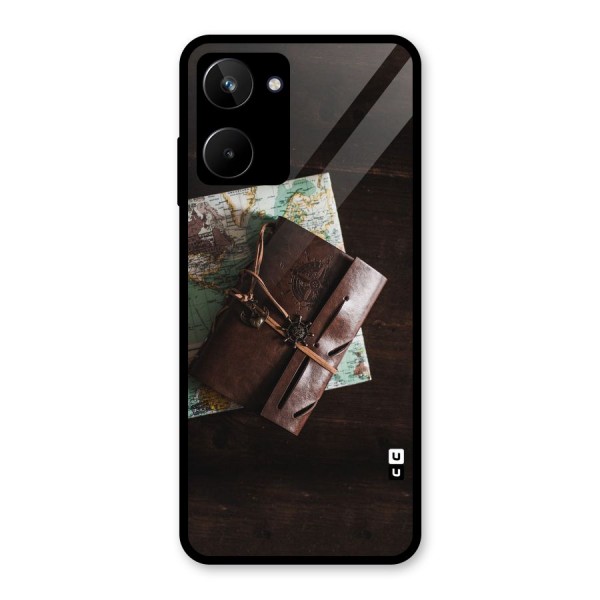 Map Journal Glass Back Case for Realme 10