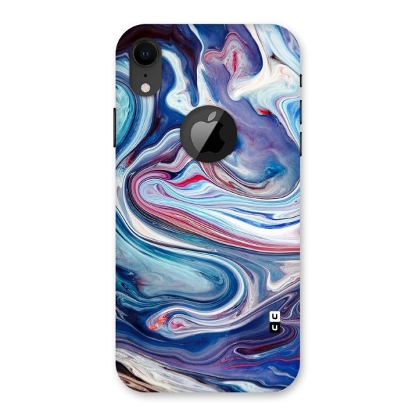 Marble Style Printed Back Case for iPhone XR Logo Cut