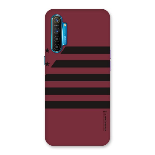 Maroon Star Striped Back Case for Realme XT