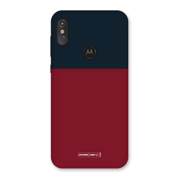 Maroon and Navy Blue Back Case for Motorola One Power
