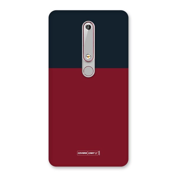 Maroon and Navy Blue Back Case for Nokia 6.1