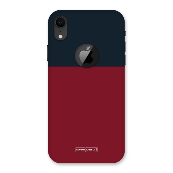 Maroon and Navy Blue Back Case for iPhone XR Logo Cut